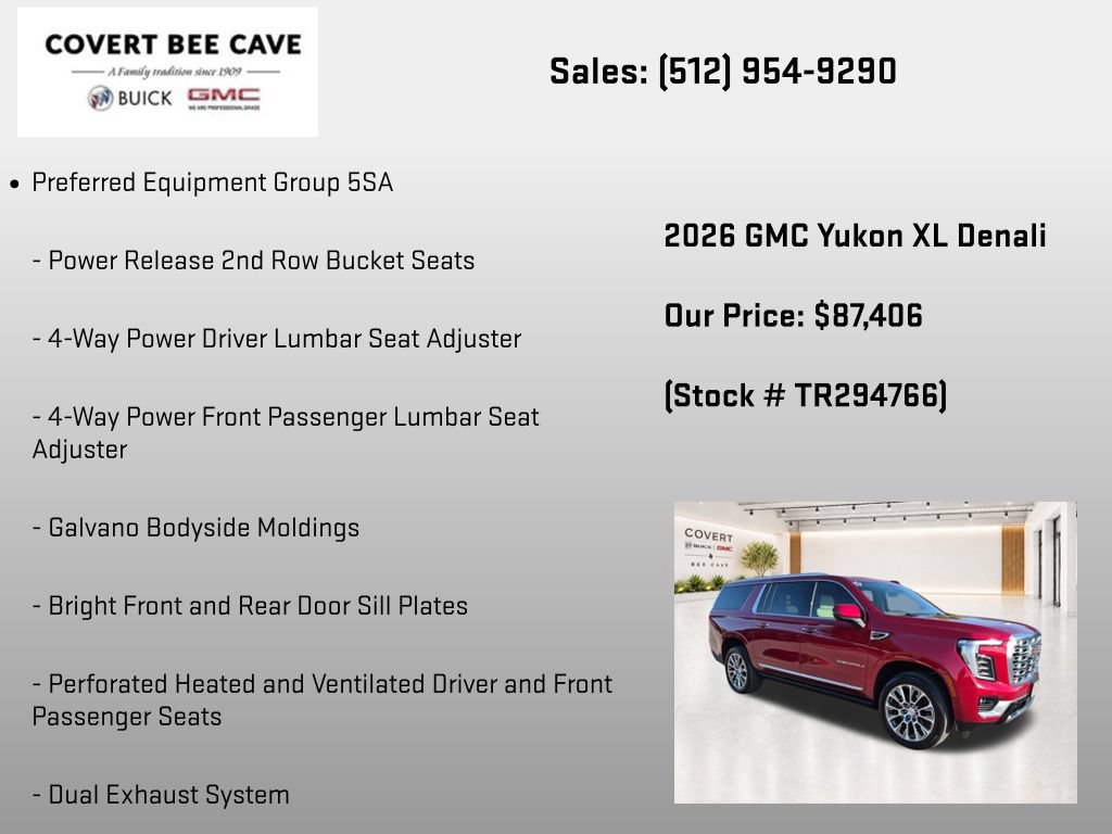New 2026 GMC Yukon XL Denali w/ Sun & Power Step Package AWD/4WD image 7