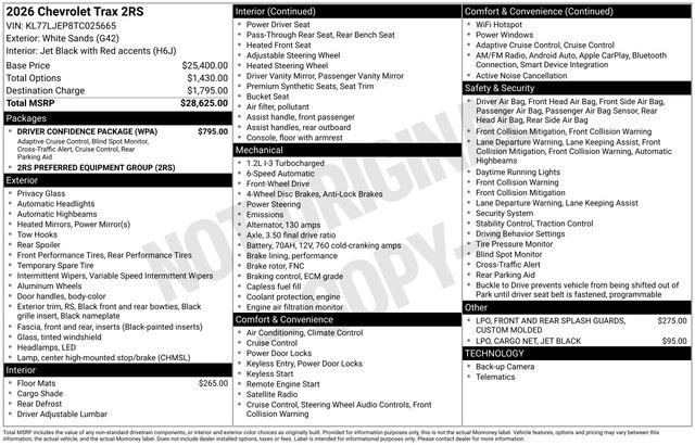 New 2026 Chevrolet Trax RS w/ Driver Confidence Package FWD image 34
