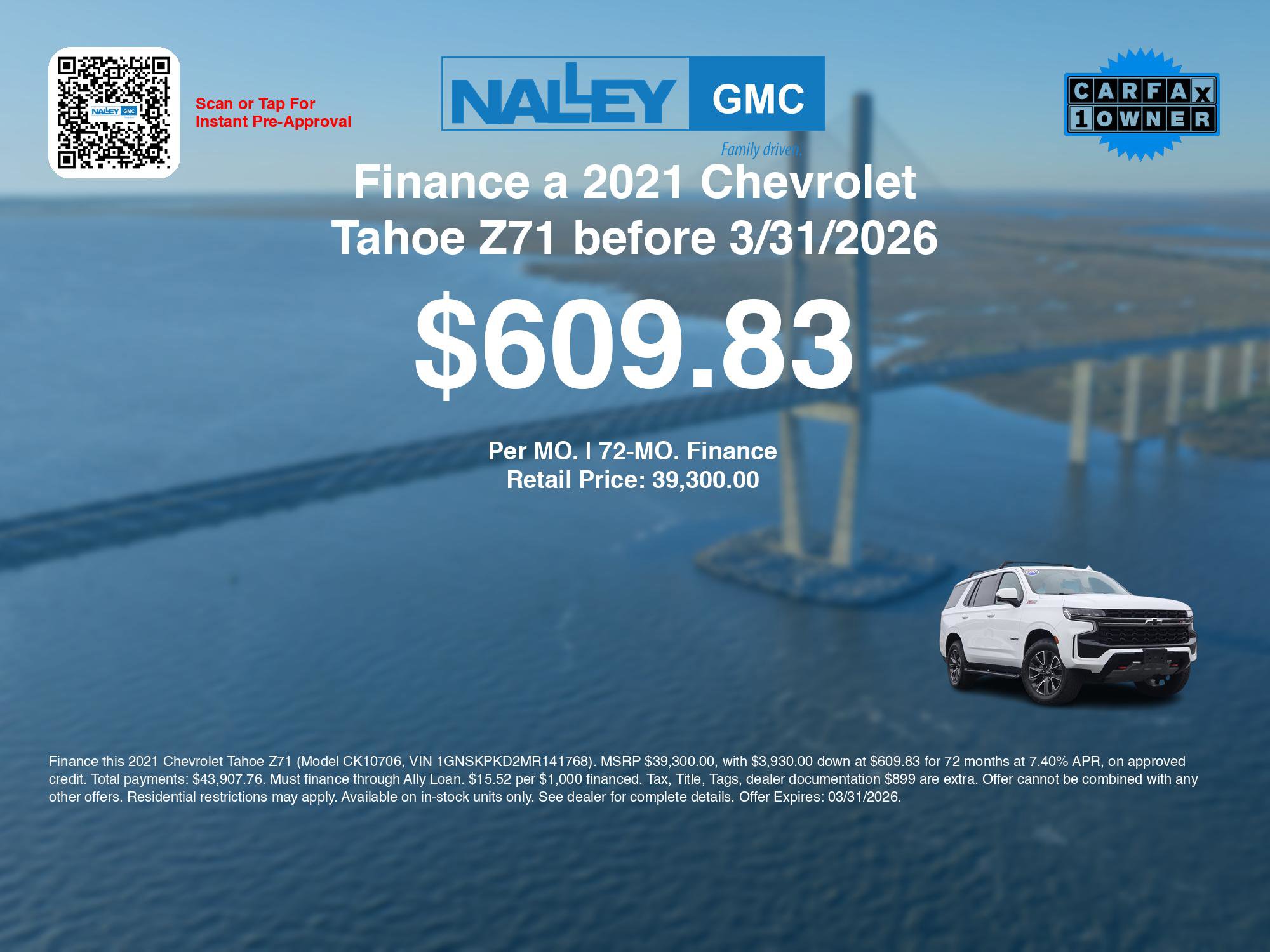 Used 2021 Chevrolet Tahoe Z71 w/ Z71 Signature Package image 3