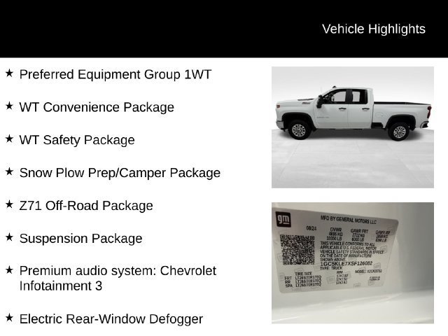 Certified 2025 Chevrolet Silverado 2500 W/T w/ WT/CX Safety Package AWD/4WD image 27