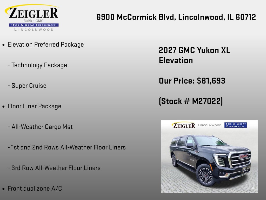 New 2027 GMC Yukon XL Elevation w/ Elevation Preferred Package AWD/4WD image 12