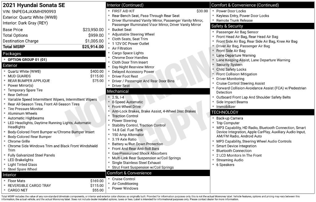 Certified 2021 Hyundai Sonata SE FWD image 3