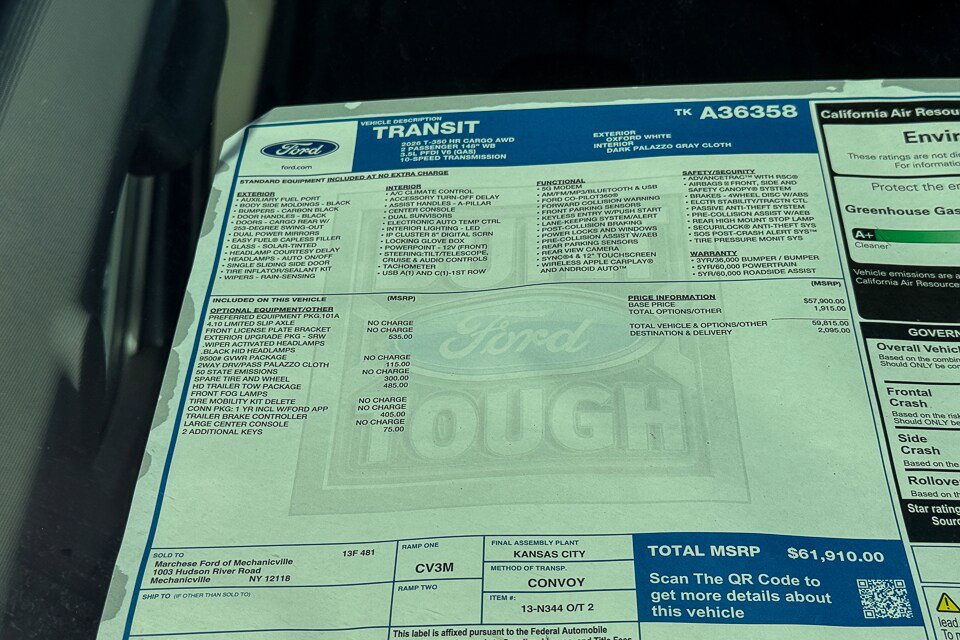 New 2026 Ford Transit 350 148 High Roof AWD w/ Exterior Upgrade Package image 10