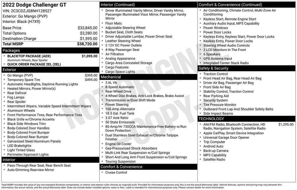 Used 2022 Dodge Challenger GT w/ Blacktop Package RWD image 49
