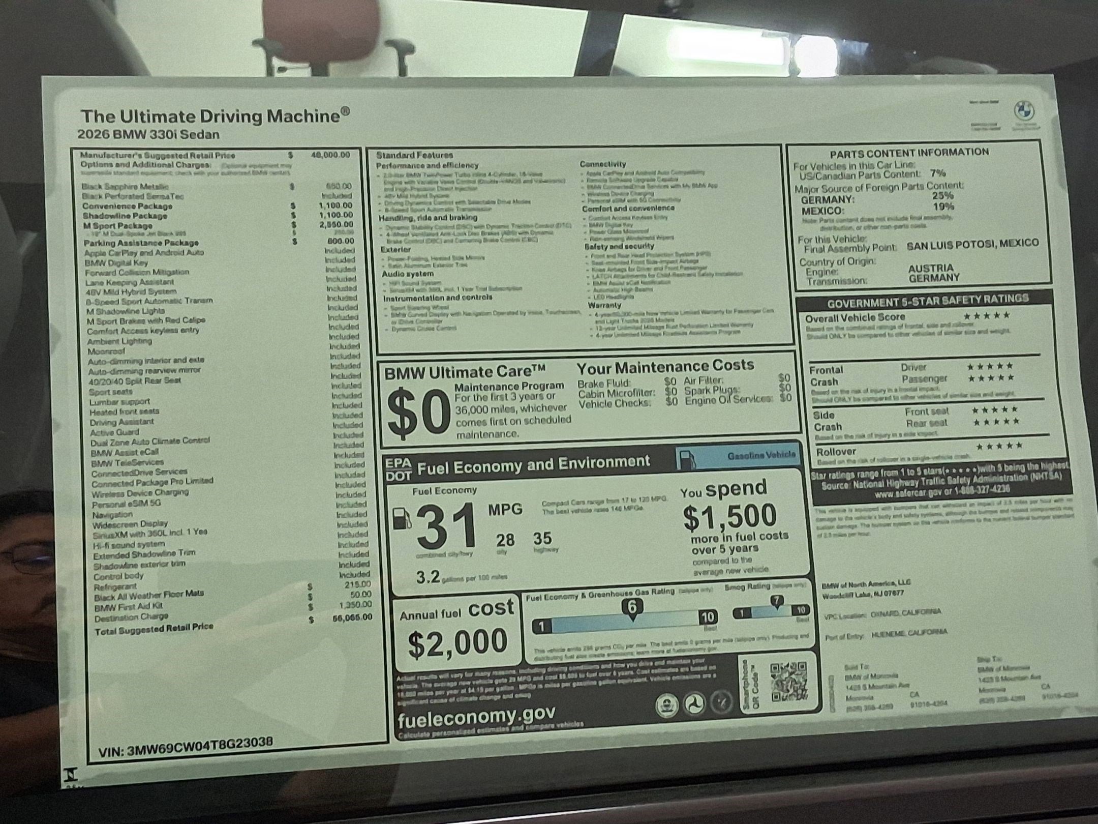 New 2026 BMW 330i Sedan w/ M Sport Package image 32