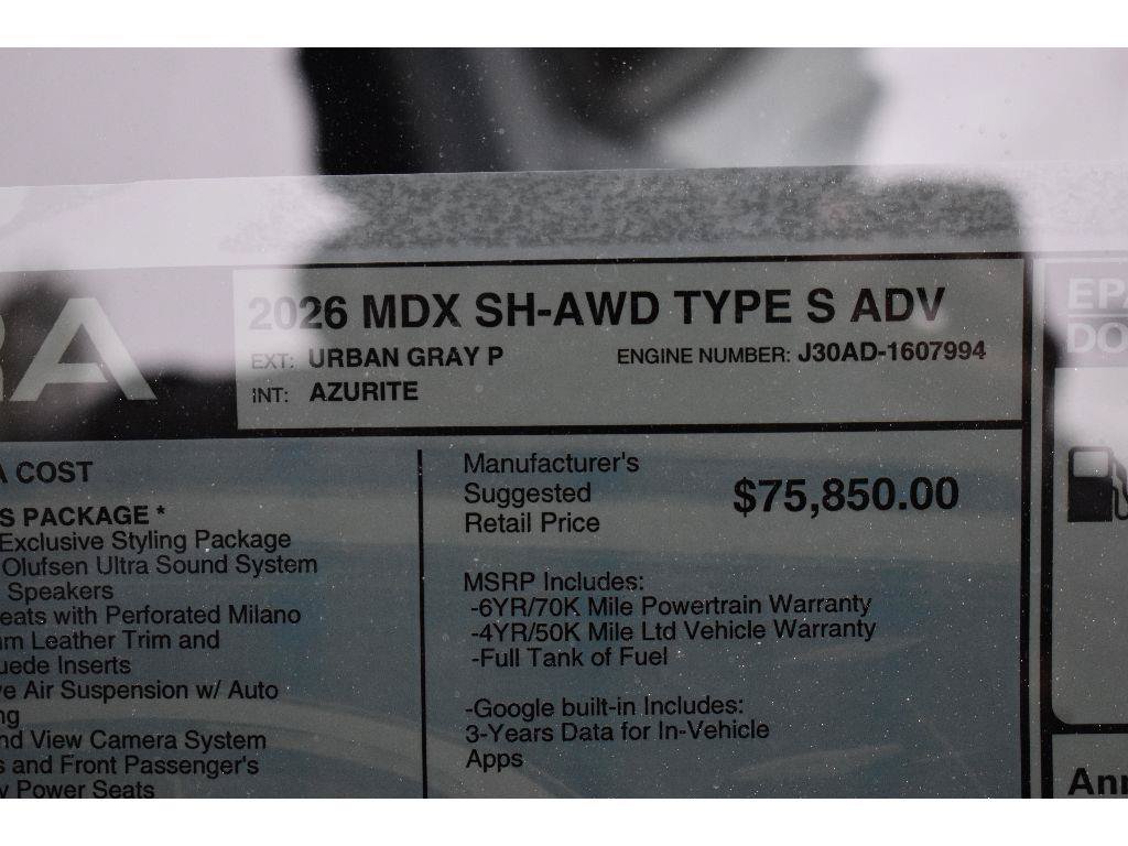New 2026 Acura MDX Type S w/ Advance Package AWD/4WD image 40