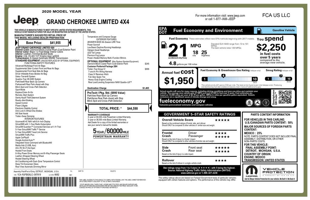 Used 2020 Jeep Grand Cherokee Limited w/ Trailer Tow Group IV image 3