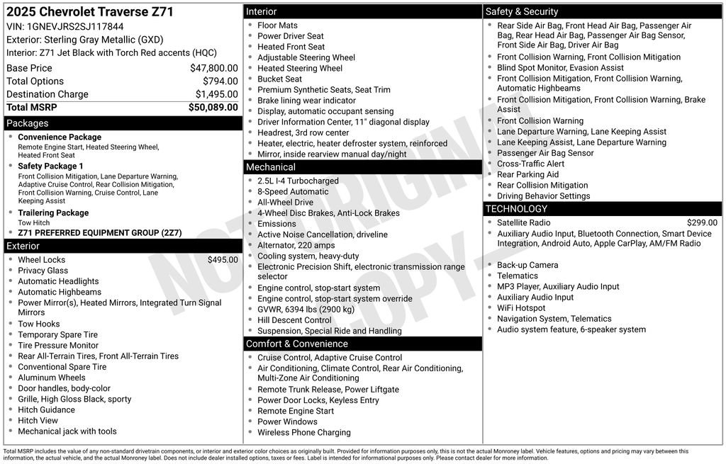 Used 2025 Chevrolet Traverse Z71 AWD/4WD image 6