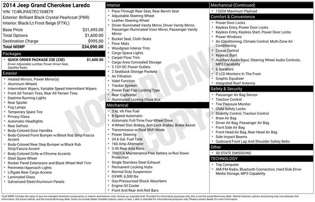 Used 2014 Jeep Grand Cherokee Laredo w/ Quick Order Package 23E AWD/4WD image 39