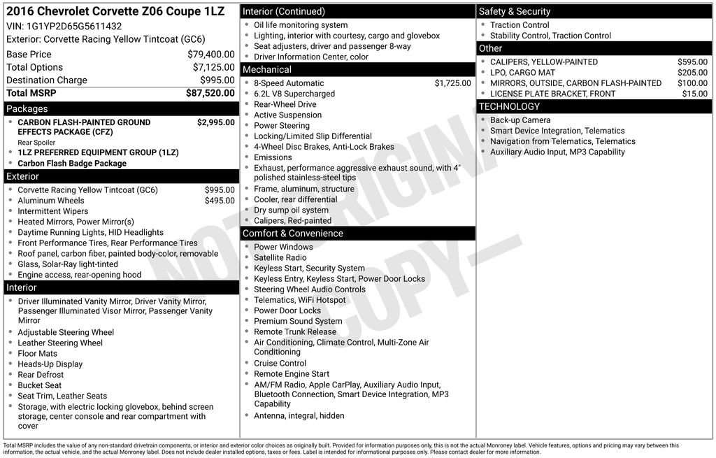 Used 2016 Chevrolet Corvette Z06 image 2