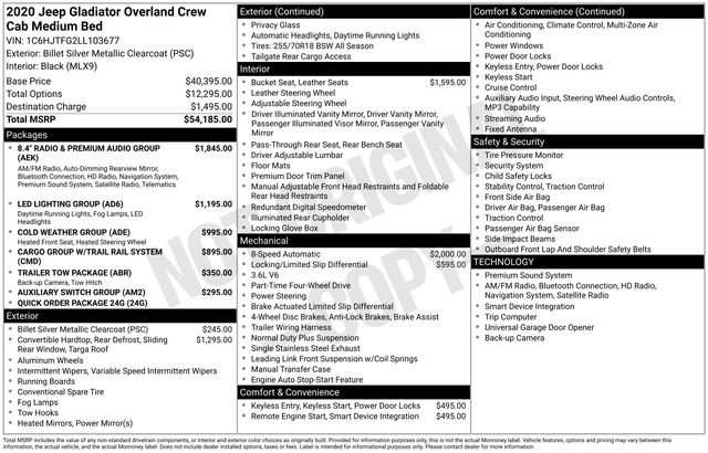 Certified 2020 Jeep Gladiator Overland image 4