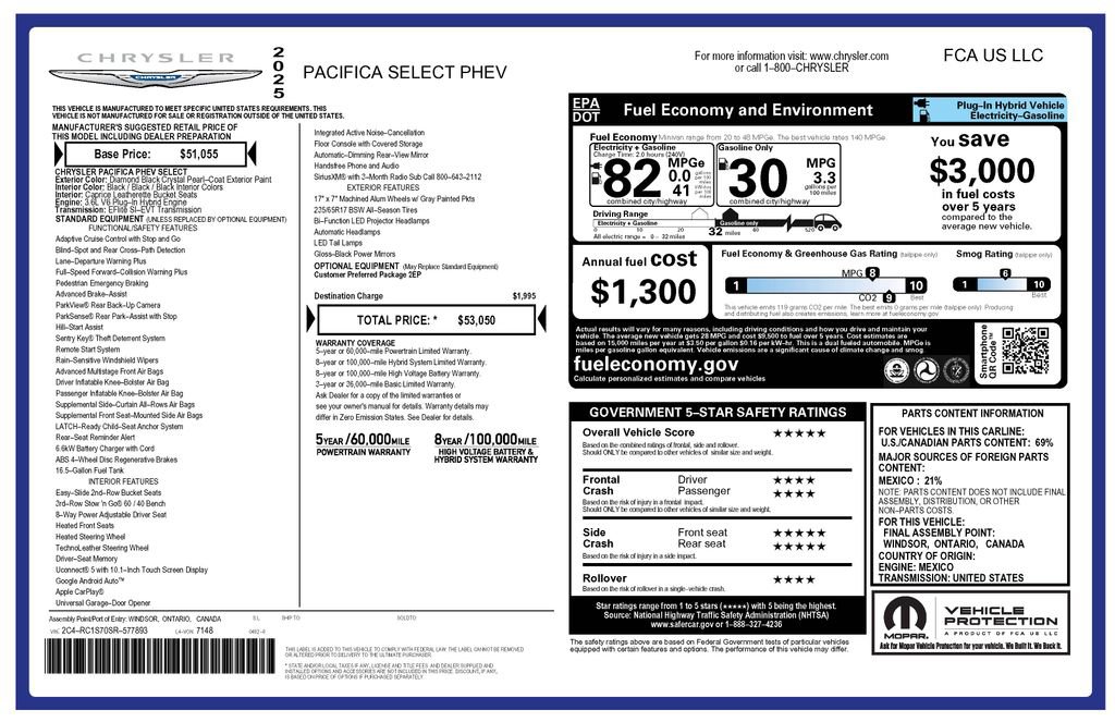 Used 2025 Chrysler Pacifica Select image 5