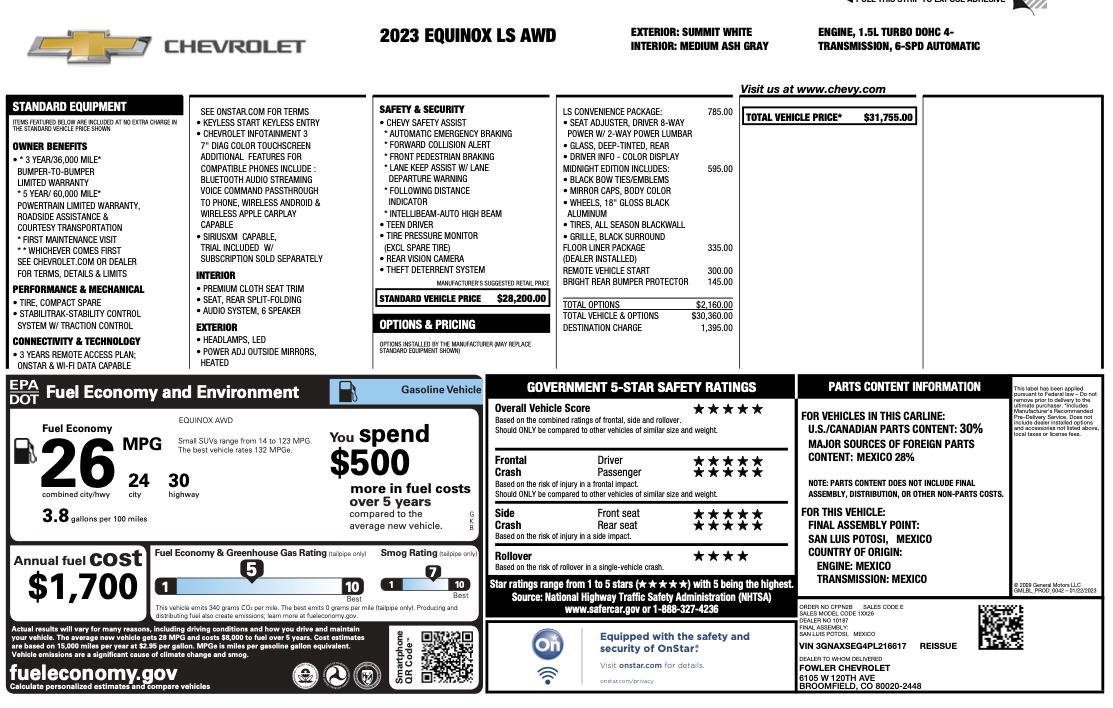 Used 2023 Chevrolet Equinox LS w/ LS Convenience Package AWD/4WD image 2