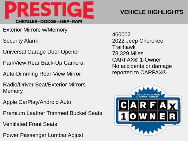 Used 2022 Jeep Cherokee Trailhawk w/ Premium Leather Package image 6