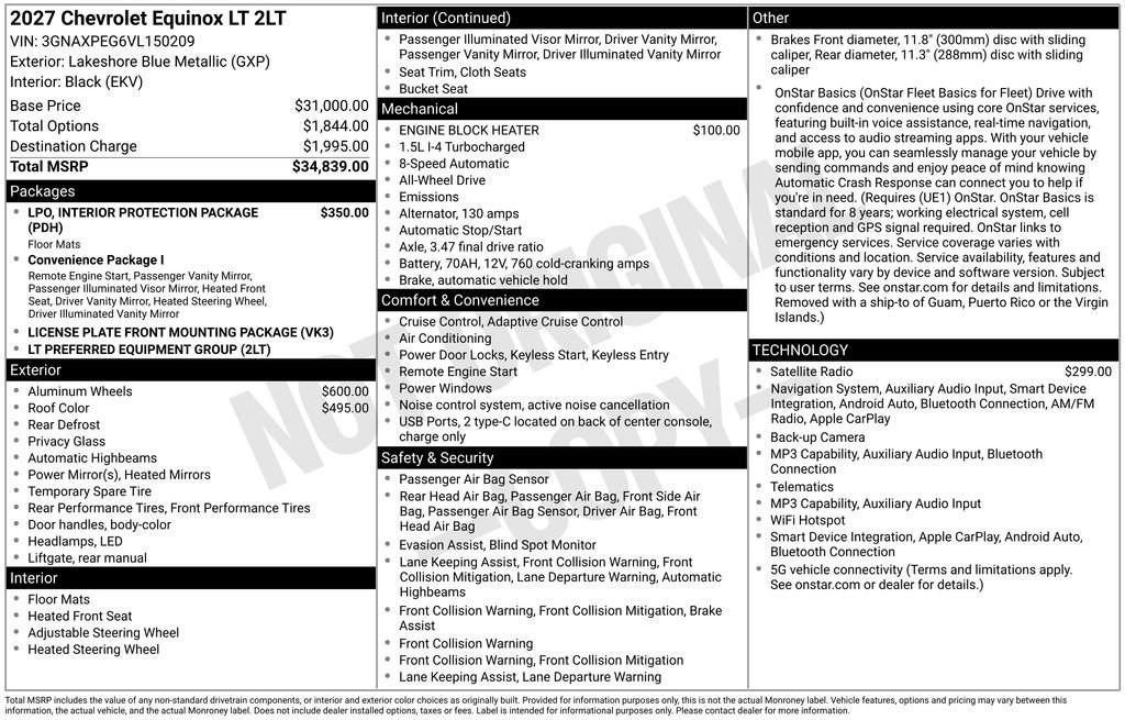 New 2027 Chevrolet Equinox LT AWD/4WD image 5