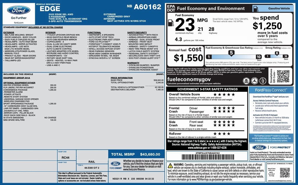 Used 2022 Ford Edge SEL w/ Sport Appearance Package image 4