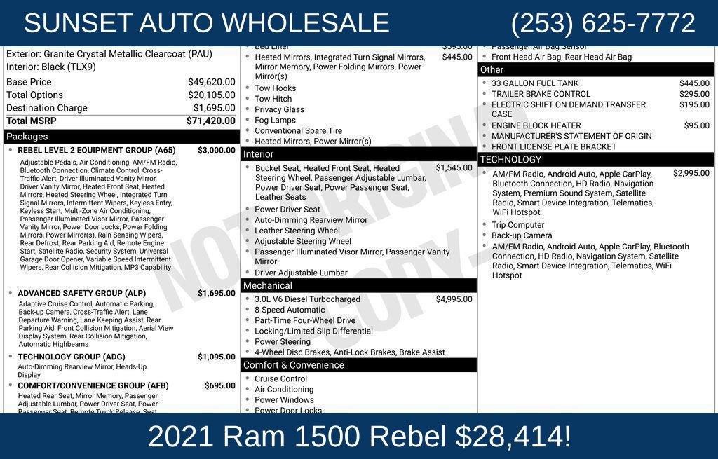 Used 2021 RAM 1500 Rebel w/ Rebel Level 2 Equipment Group AWD/4WD image 43