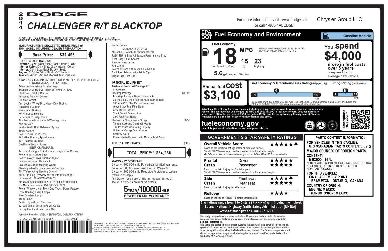 Used 2014 Dodge Challenger R/T w/ Blacktop Package image 23