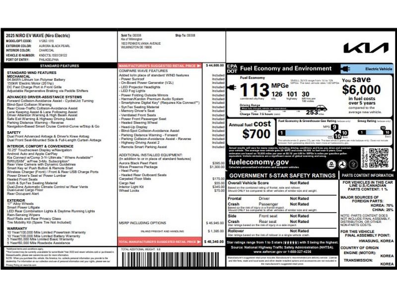 Certified 2025 Kia Niro Wave w/ Wave Preserve Package FWD image 9