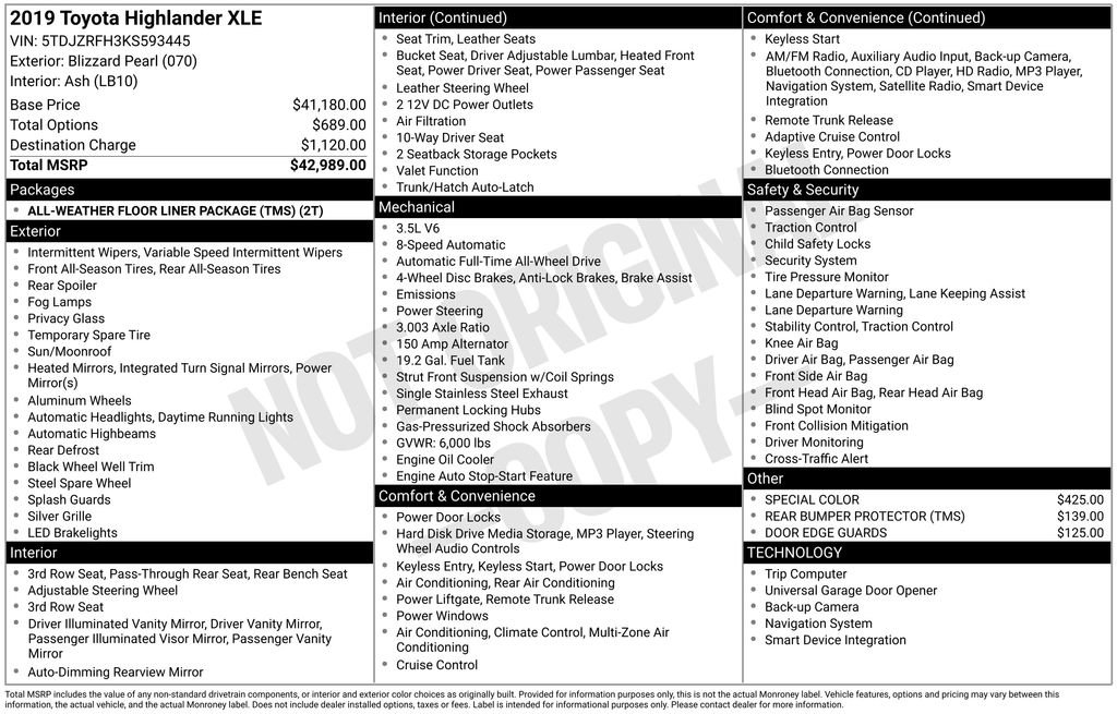 Used 2019 Toyota Highlander XLE image 19