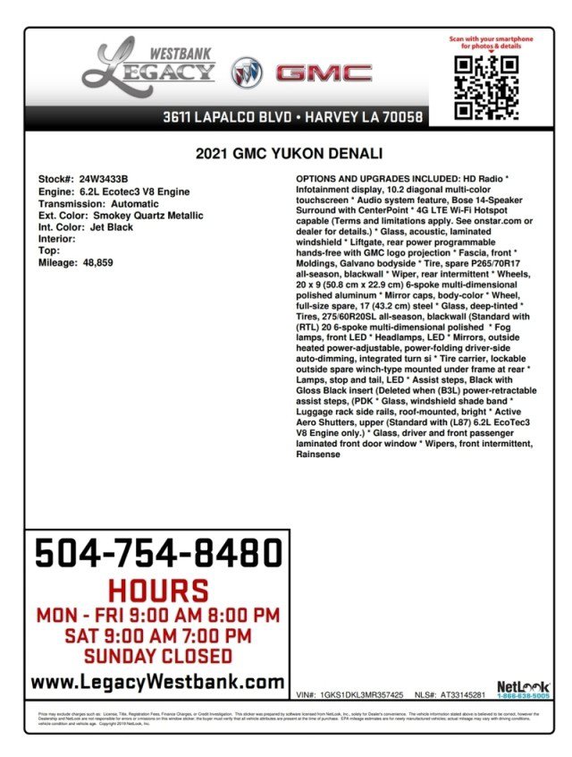 Used 2021 GMC Yukon Denali w/ Denali Premium Package RWD image 31