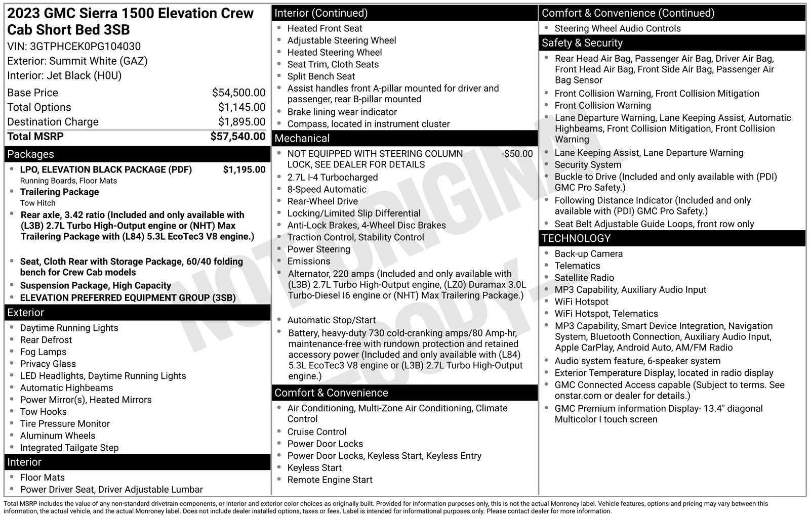 Certified 2023 GMC Sierra 1500 Elevation w/ LPO, Elevation Black Package image 34