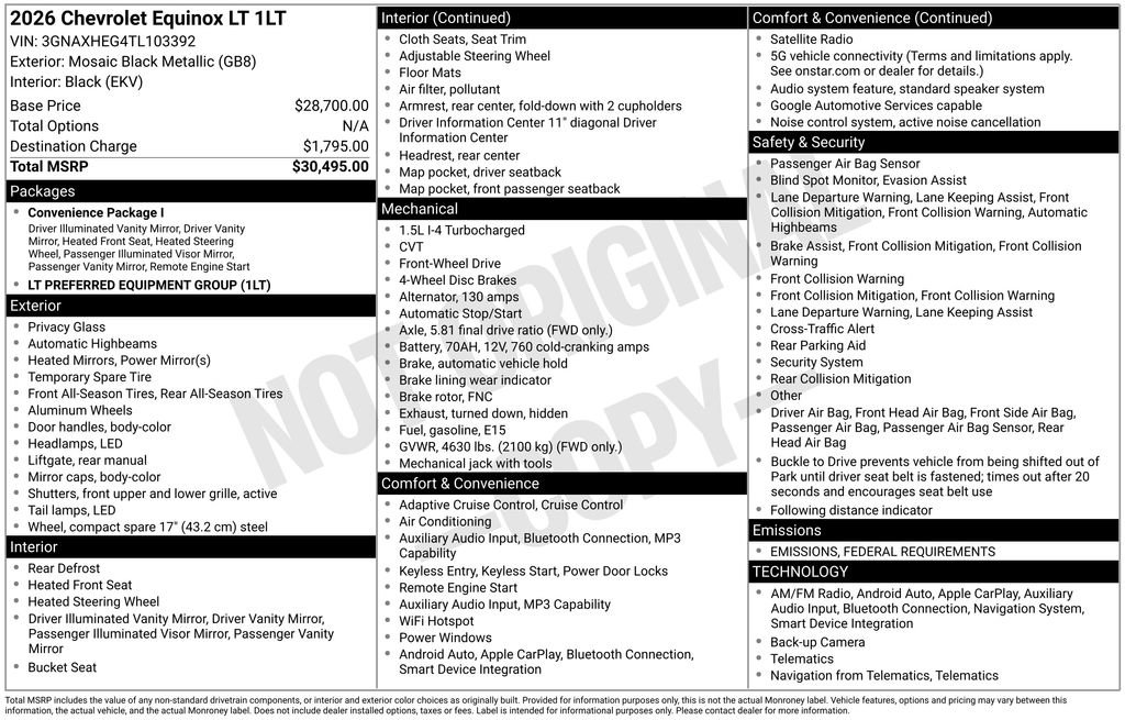 New 2026 Chevrolet Equinox LT image 6