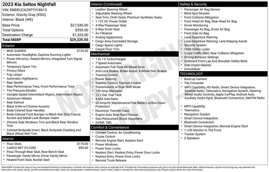 Used 2023 Kia Seltos Nightfall Edition image 29