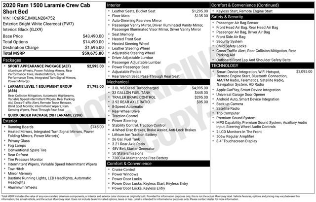 Used 2020 RAM 1500 Laramie w/ Sport Appearance Package RWD image 19