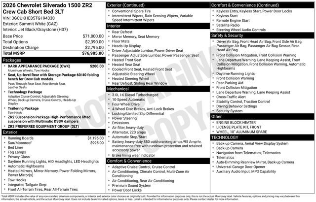 New 2026 Chevrolet Silverado 1500 ZR2 w/ Dark Appearance Package image 5