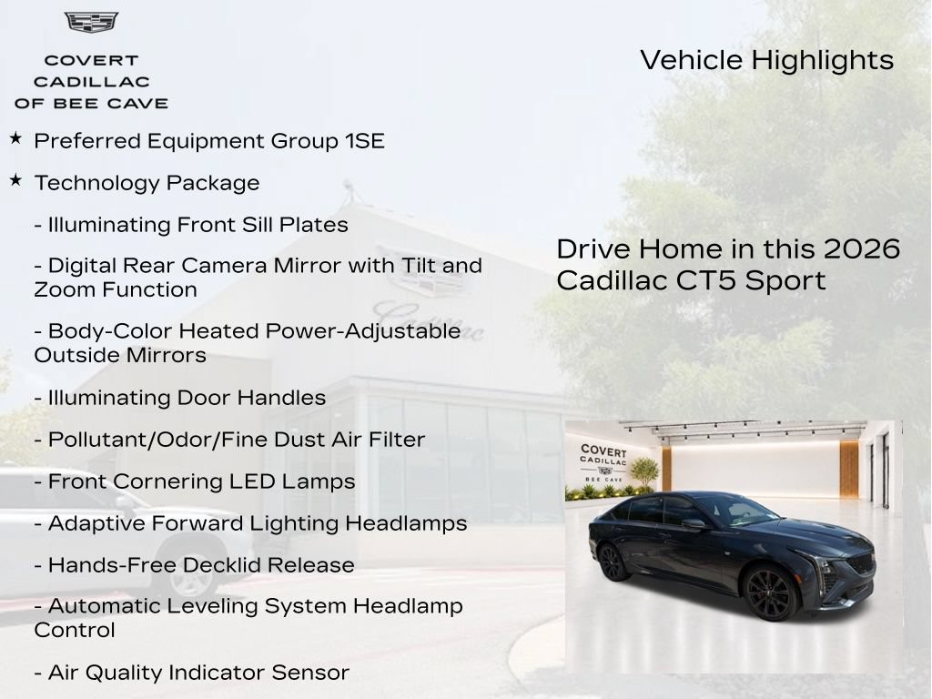 New 2026 Cadillac CT5 Sport w/ Technology Package RWD image 6