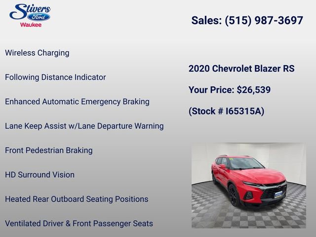 Used 2020 Chevrolet Blazer RS AWD/4WD image 34