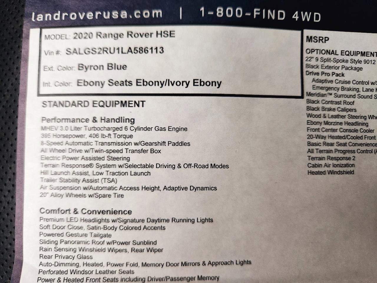 Used 2020 Land Rover Range Rover HSE image 43