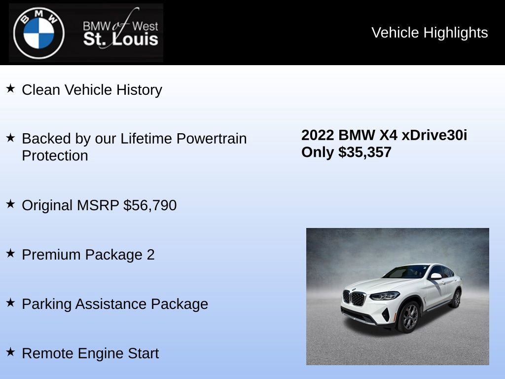 Used 2022 BMW X4 xDrive30i w/ Premium Package 2 image 8
