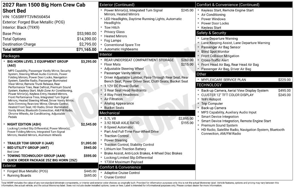 New 2027 RAM 1500 Big Horn AWD/4WD image 46