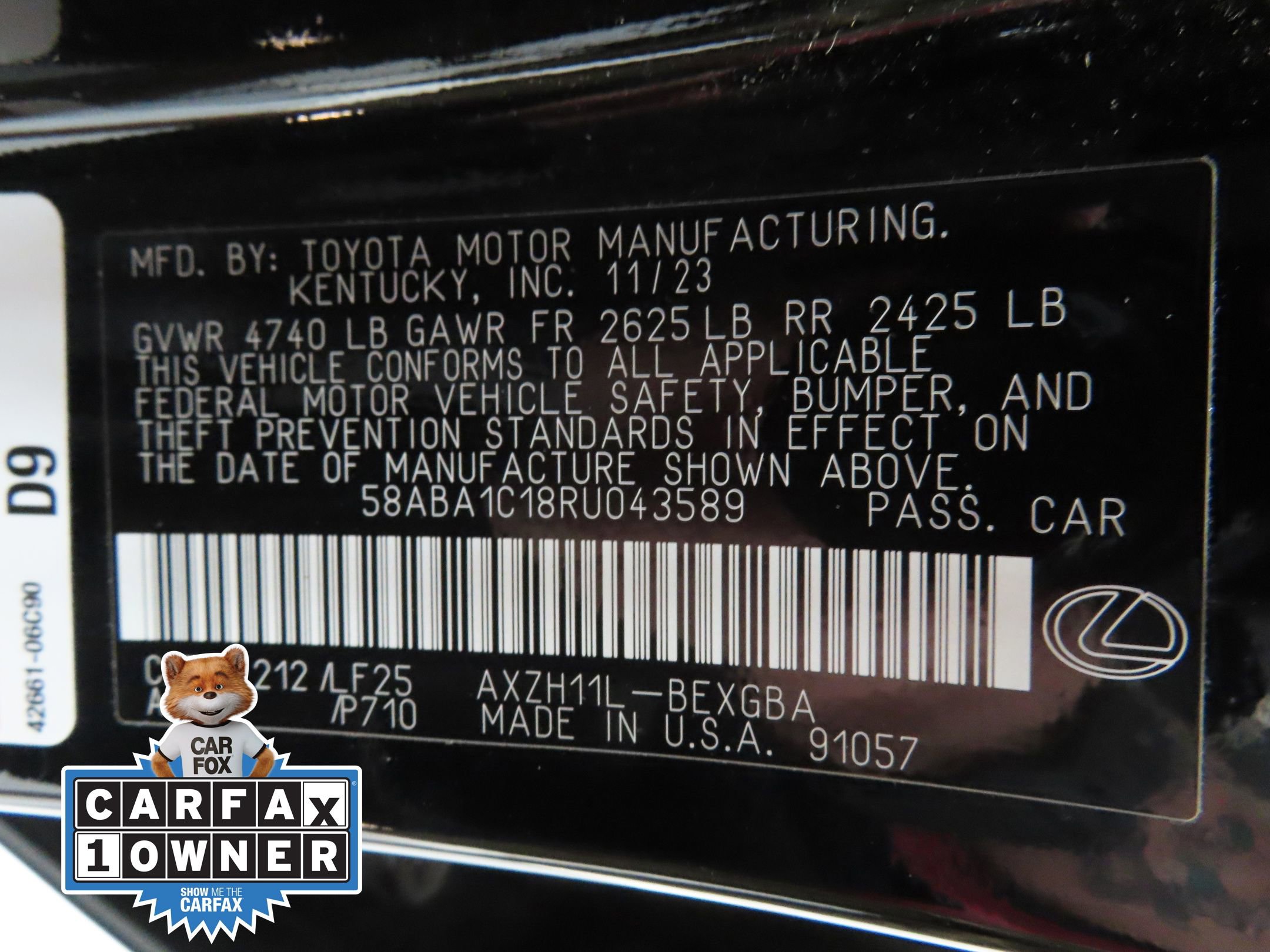 Used 2024 Lexus ES 300h F Sport w/ Accessory Package (Z2) image 28