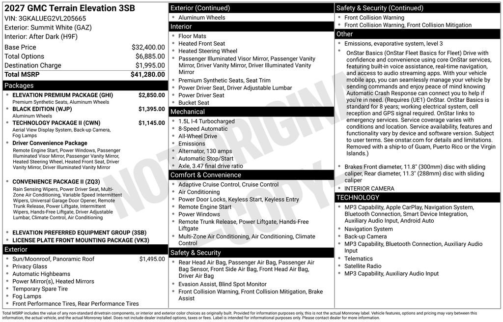 New 2027 GMC Terrain Elevation w/ Elevation Premium Package AWD/4WD image 2