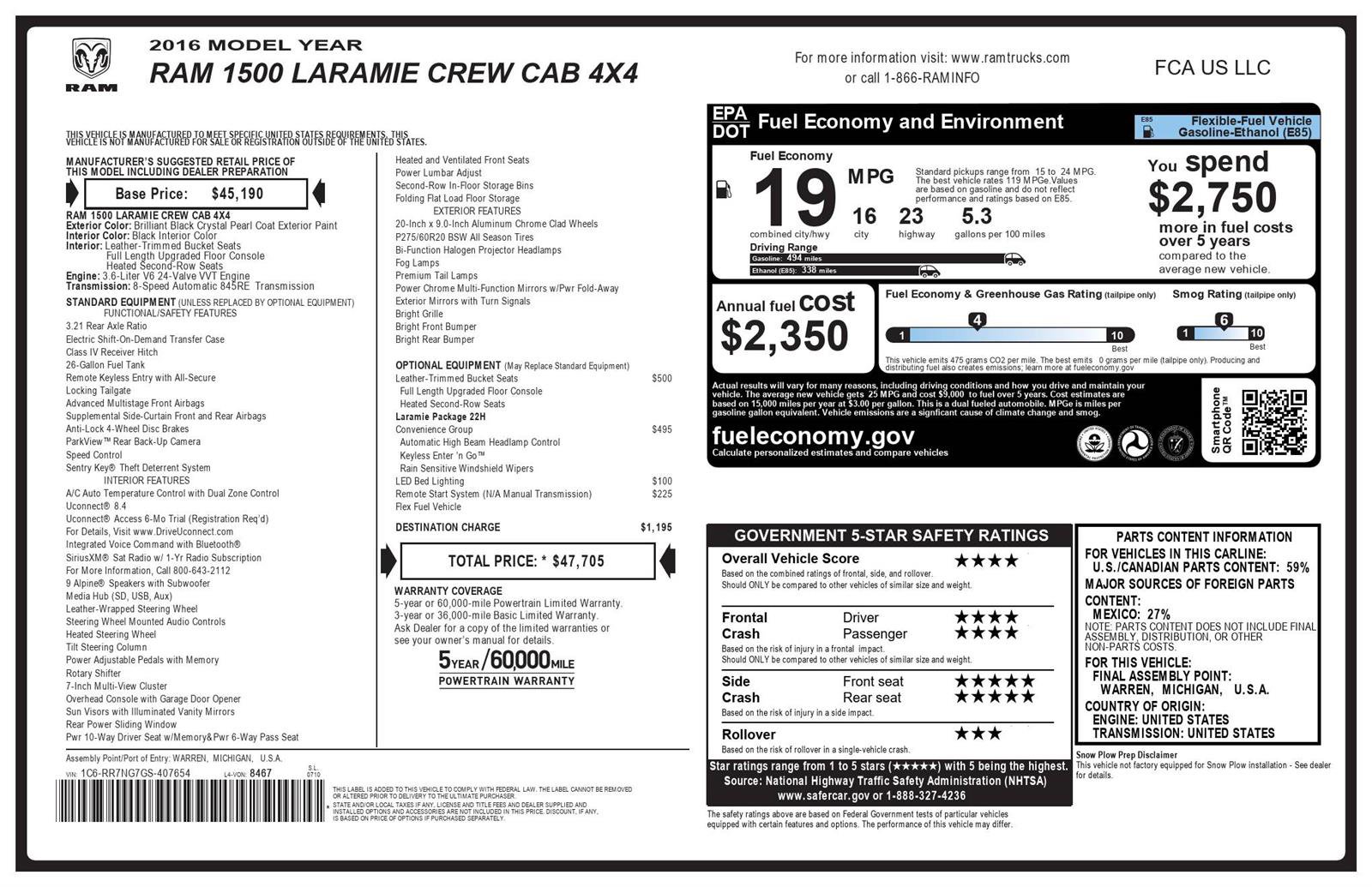 Used 2016 RAM 1500 Laramie w/ Convenience Group image 32