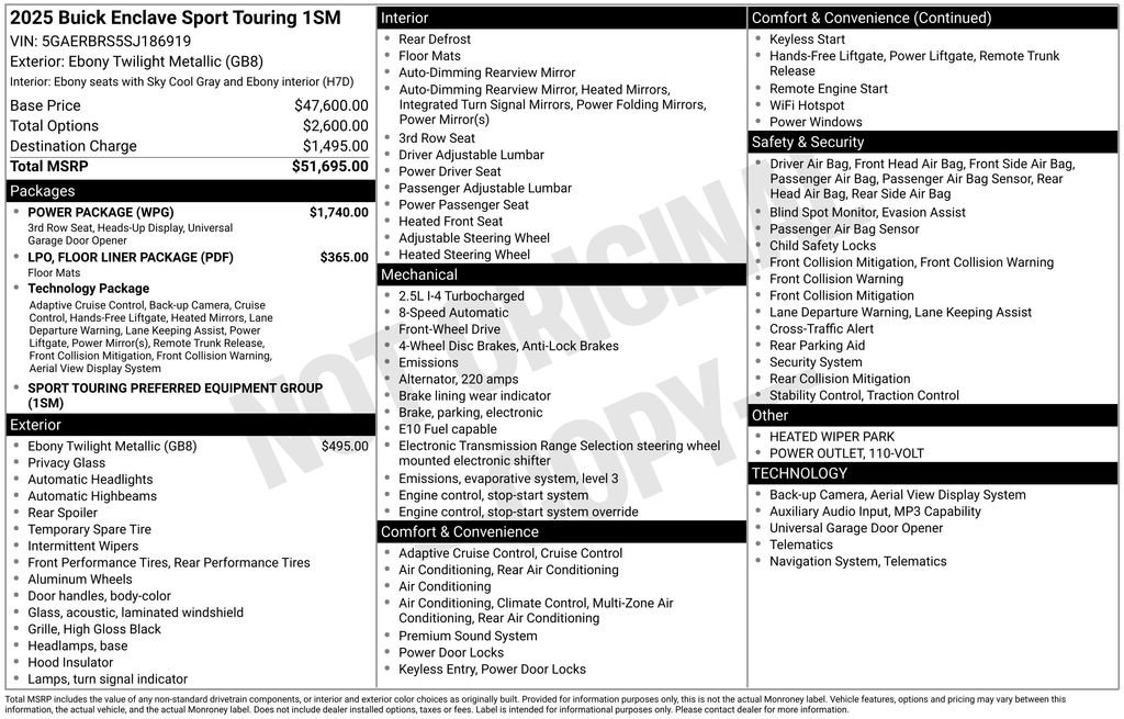 Used 2025 Buick Enclave Sport Touring w/ Power Package FWD image 12