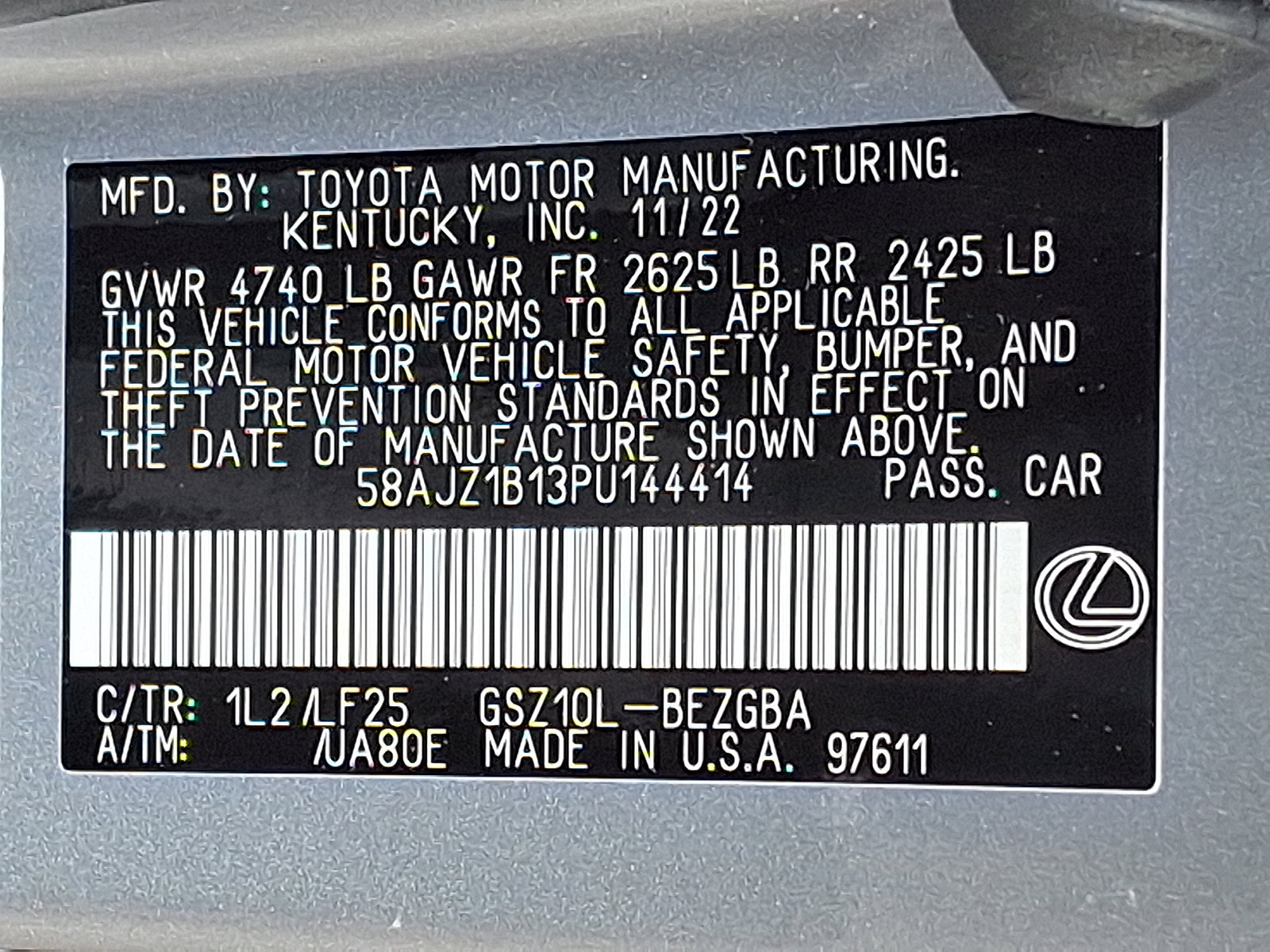 Certified 2023 Lexus ES 350 F Sport w/ Accessory Package (Z1) FWD image 27