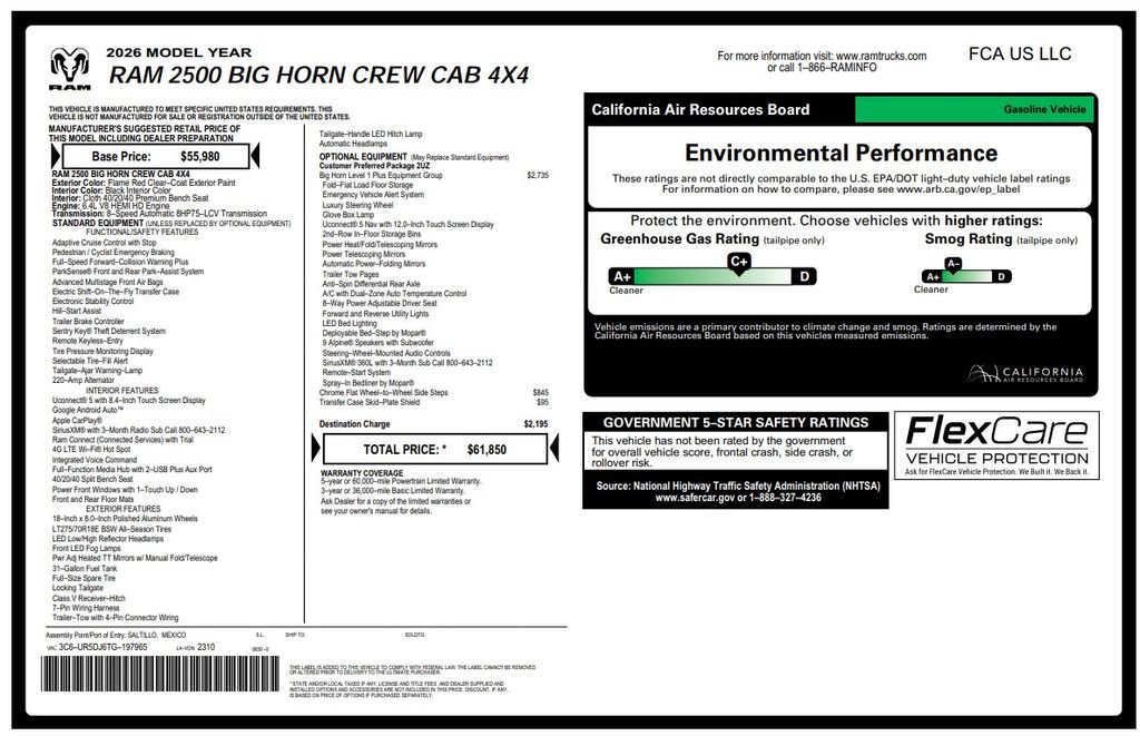Used 2026 RAM 2500 Big Horn AWD/4WD image 2
