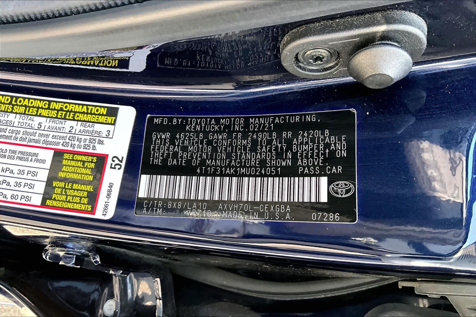 Used 2021 Toyota Camry XLE w/ Navigation Upgrade Package FWD image 37