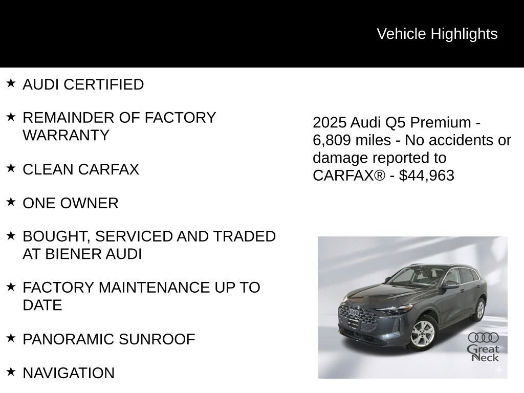 Certified 2025 Audi Q5 Premium w/ Convenience Package image 10