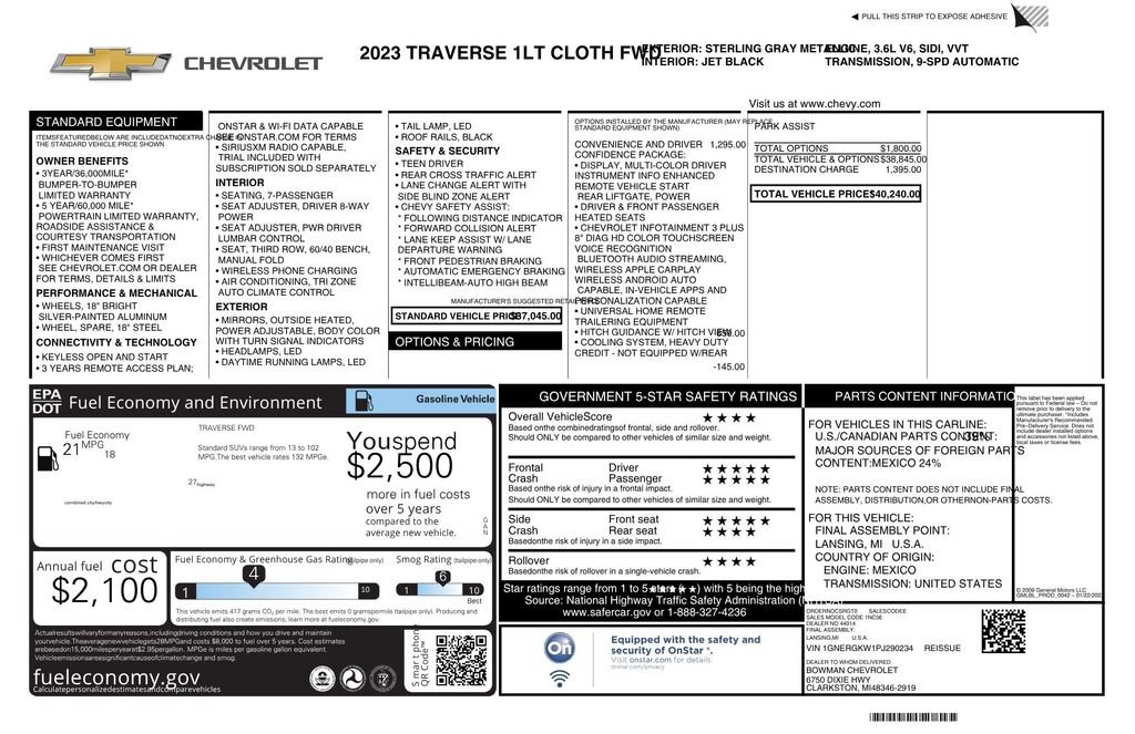 Used 2023 Chevrolet Traverse LT FWD image 10