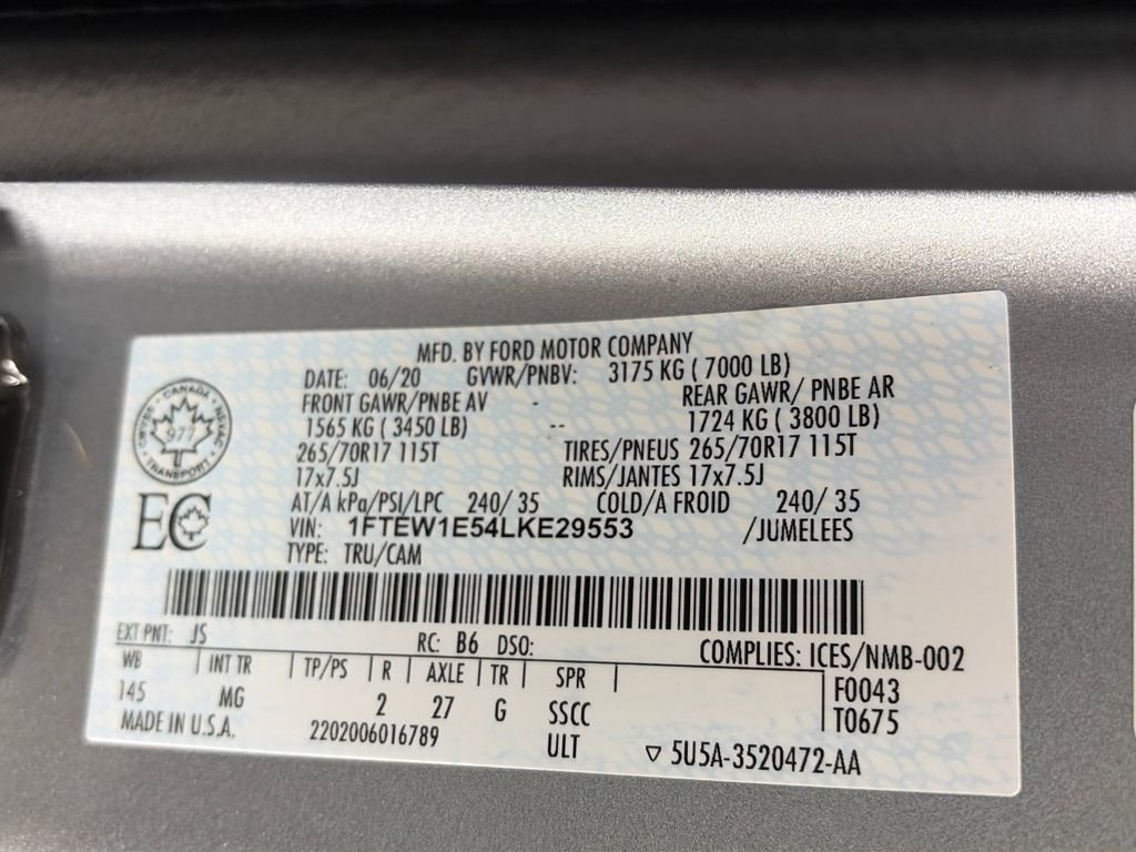 Certified 2020 Ford F150 XLT w/ Trailer Tow Package AWD/4WD image 9