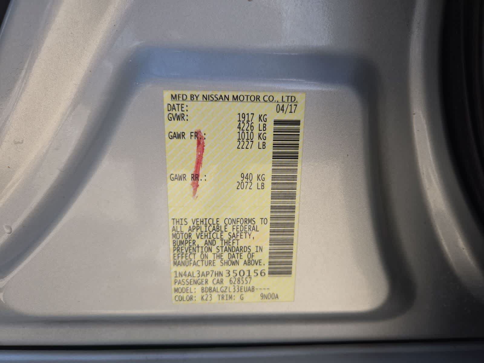 Used 2017 Nissan Altima 2.5 S w/ Power Driver Seat Package FWD image 32