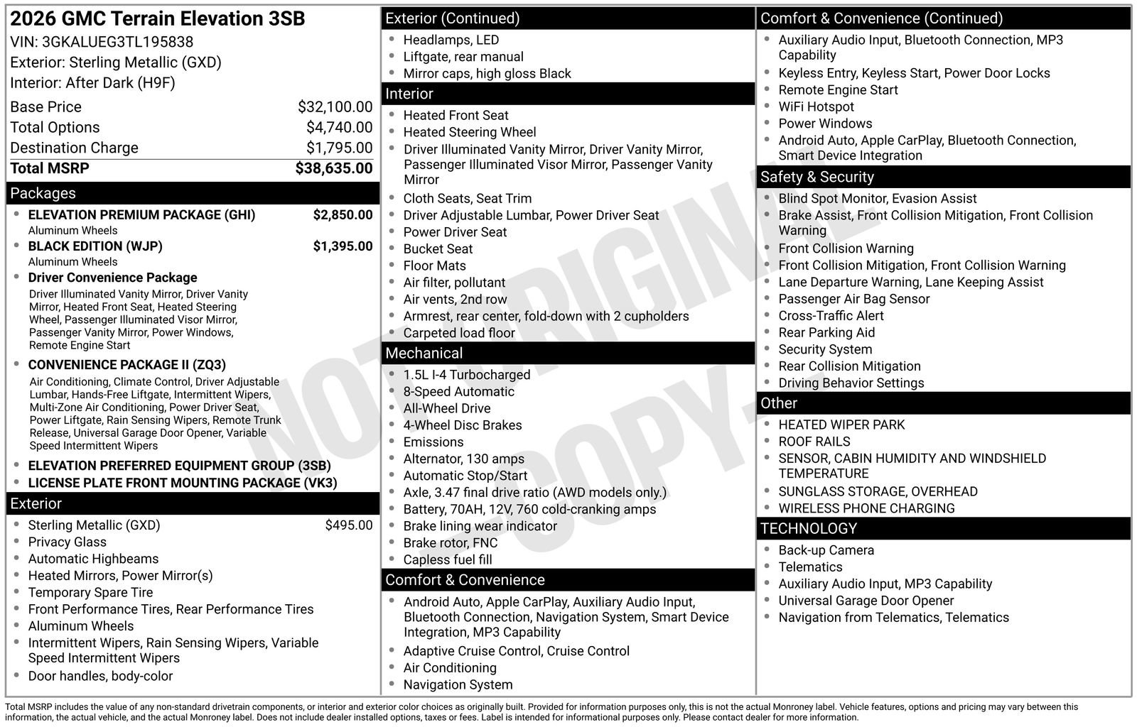 New 2026 GMC Terrain Elevation w/ Elevation Premium Package image 10