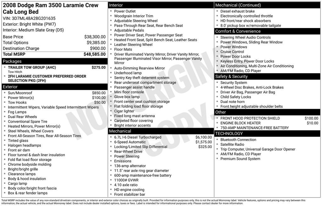 Used 2008 Dodge Ram 3500 Truck Laramie w/ Trailer Tow Group image 6