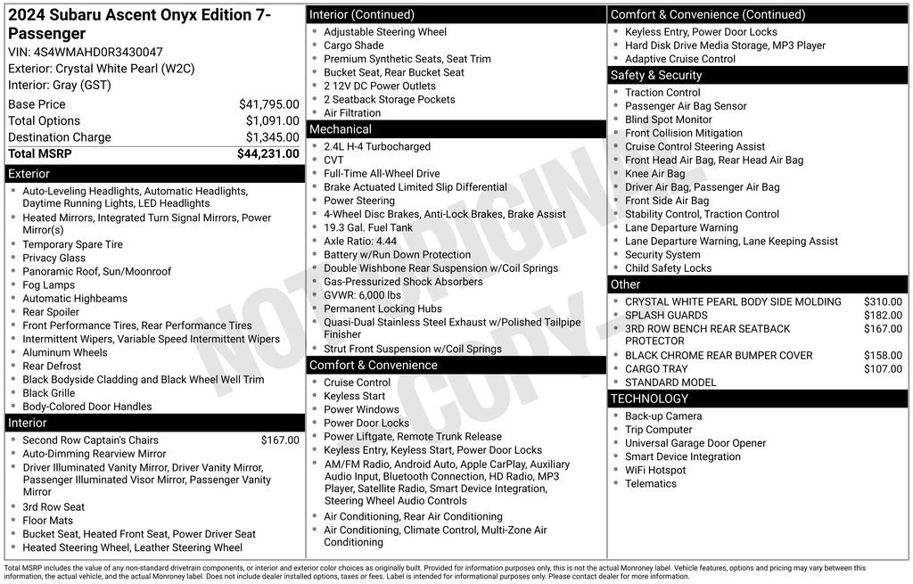 Used 2024 Subaru Ascent Onyx Edition image 5