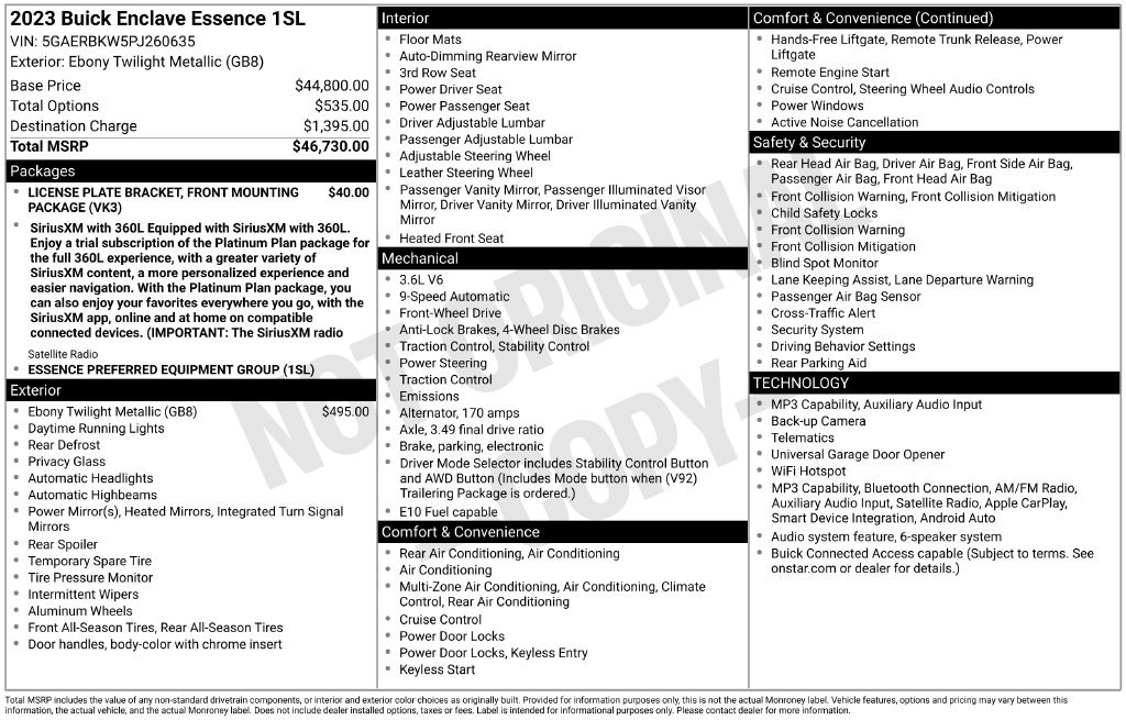 Used 2023 Buick Enclave Essence FWD image 19